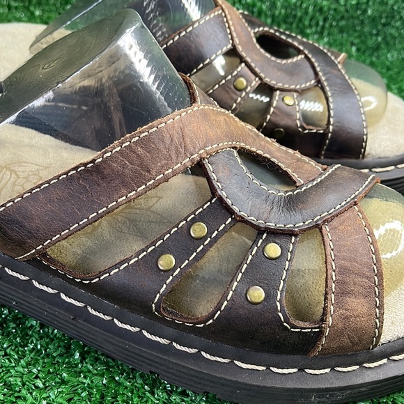 Skechers Leather Crossed Strap Wedge Sandals - Picture 6 of 7